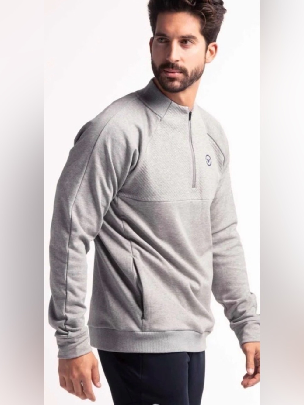 Virus Coolex Pullover Men's Gray Performance Fleece ¼ Zip Sweatshirt